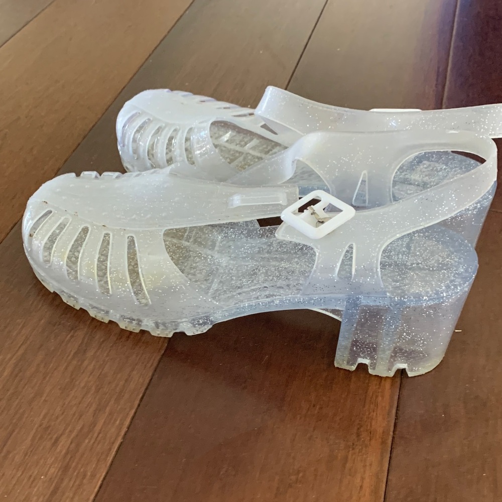 Stylish Clear Glitter Heels